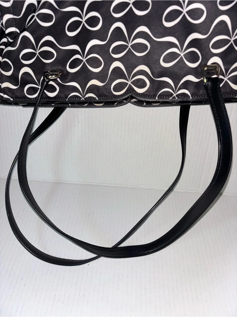 Kate Spade Black and White Bow large Tote